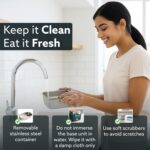 Electric Lunch Box, 1.5L Food Heater for Daily Office Use & Travel, Portable Food Warmer, Stainless Steel Container, Reheat in 30 Min, Leak-Proof, Detachable Cord, 2 Compartment - Image 2