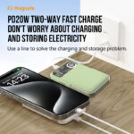 wireless power bank mini portable magnetic power station 10000mAh typec wireless magnetic charging 2 in 1 With fan cooling - Image 2
